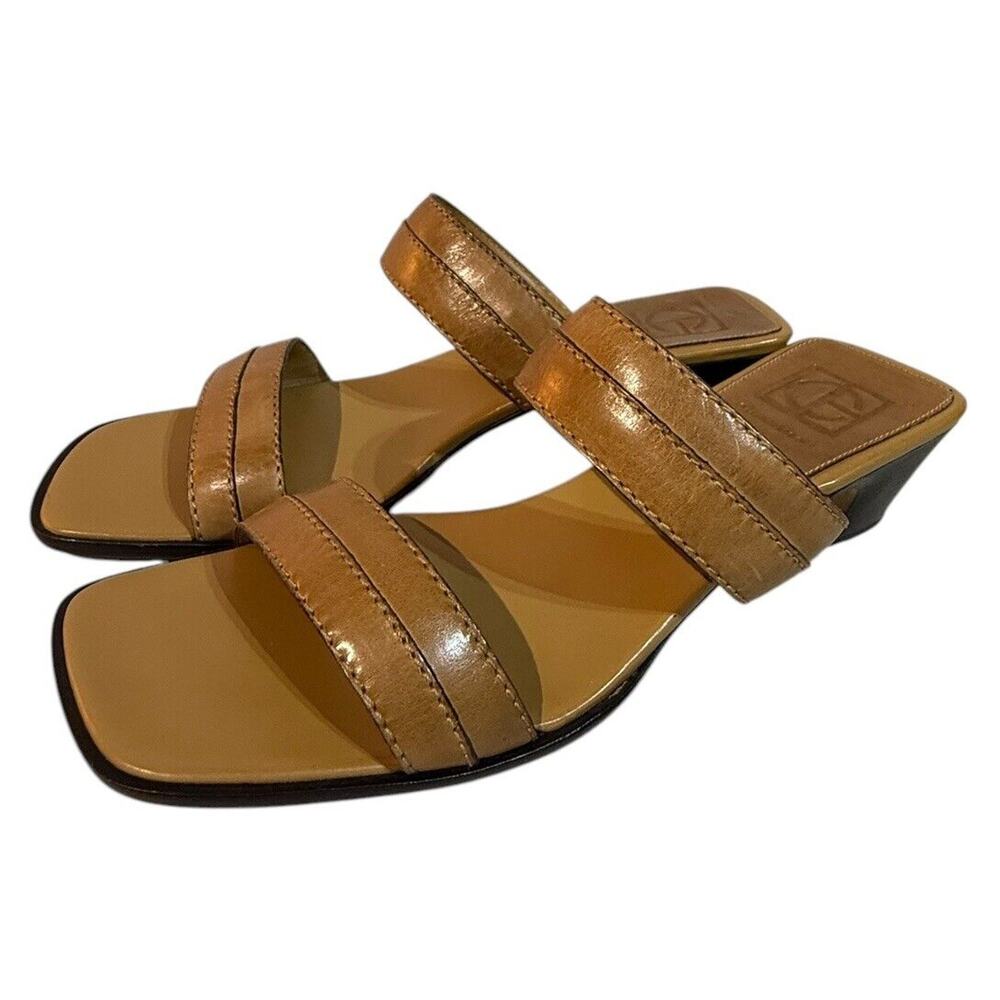 Cole Haan Leather Slip On Heeled Sandals Size 8.5